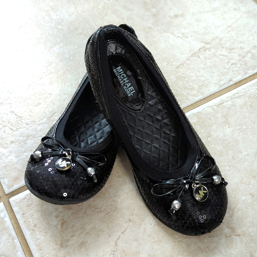 Girls size 2 black sequin Michael Kors dress shoes